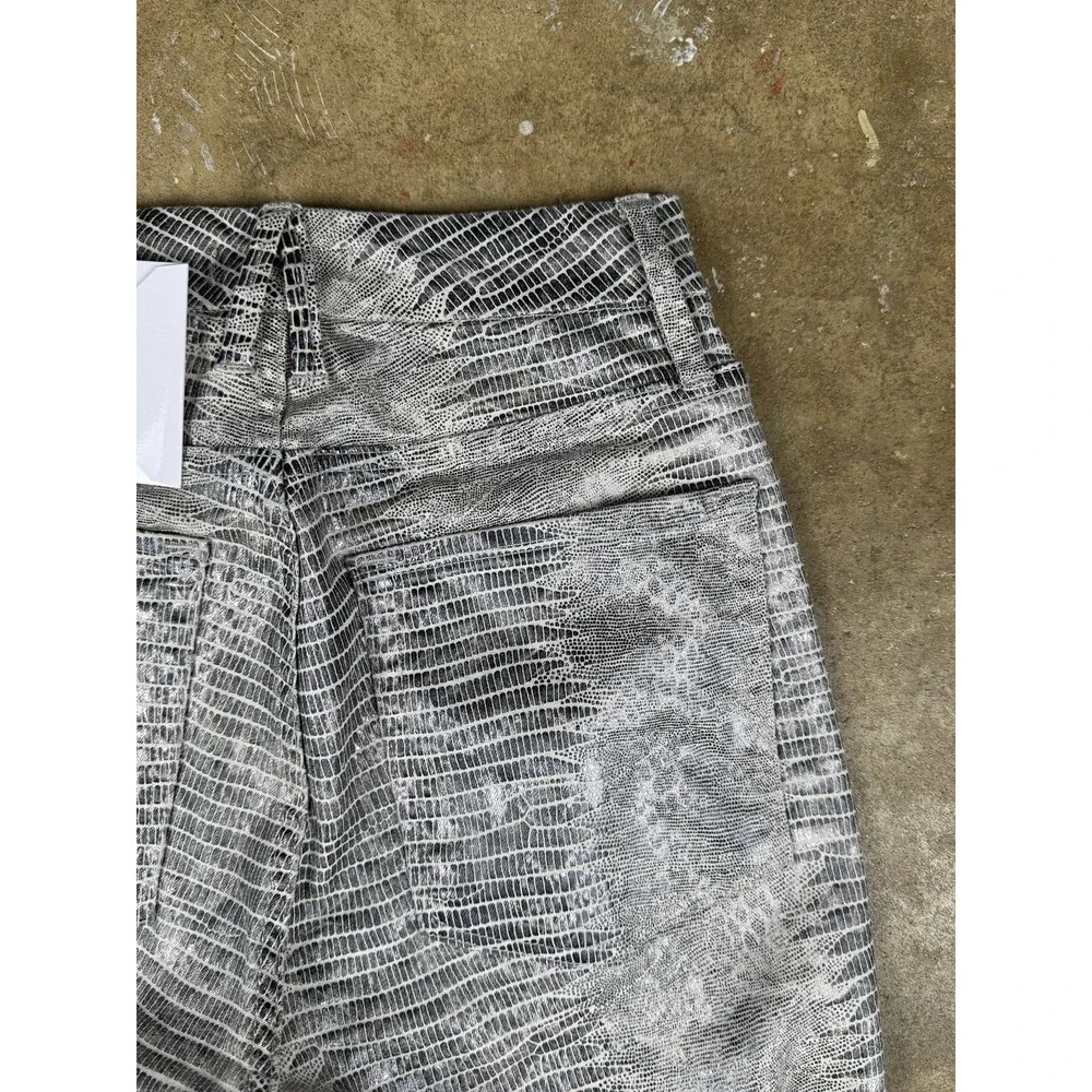 NWT Good American Snake Print Pants Women's‎ Size 2 Straight Leg Metallic Y2K